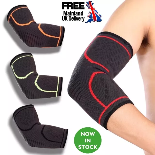 UK Elbow Brace Support Compression Sport Sleeve Tennis Golfer Arthritis Pain Gym