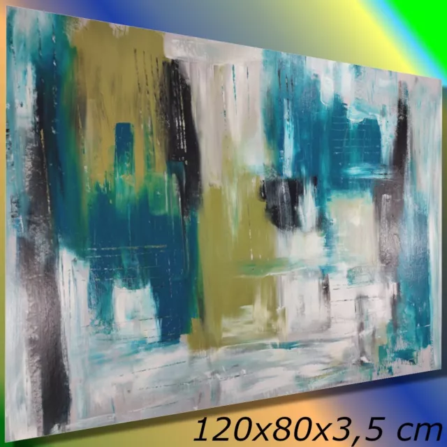 quadro moderno astratto dipinto a mano su tela 120x80