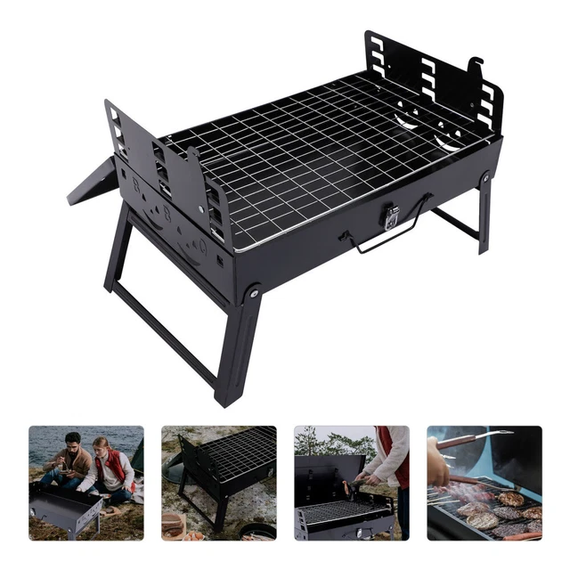 1 Set Barbecue Grill Portable BBQ Raucher Faltbarer Holzkohlegrill Nützliches BB