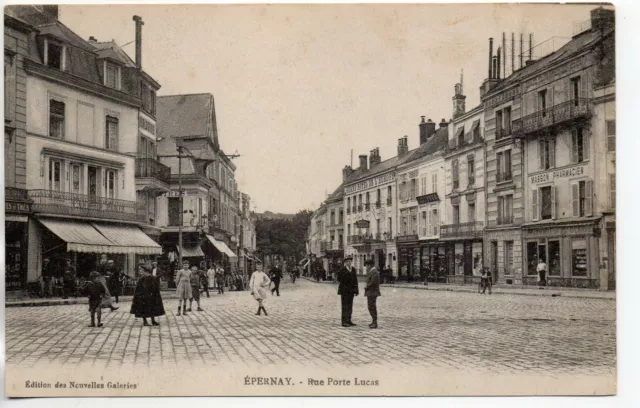EPERNAY - Marne - CPA 51 - the streets - the Rue Porte Lucas - the pharmacy