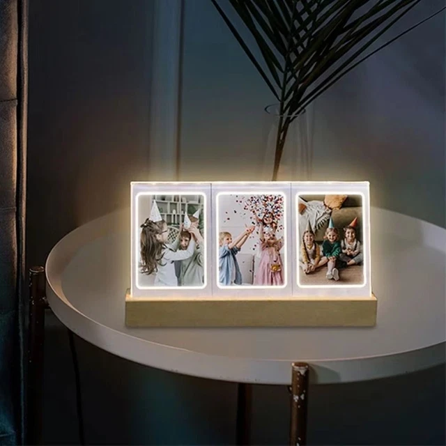 CLEAR ACRYLIC LED Light Photo Frame 3 in 1 Photo Holder Instant Film £9 ...