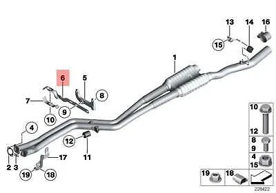 Staffa di scarico tubo anteriore originale berlina BMW F10 F11 Estate OEM 18207590543
