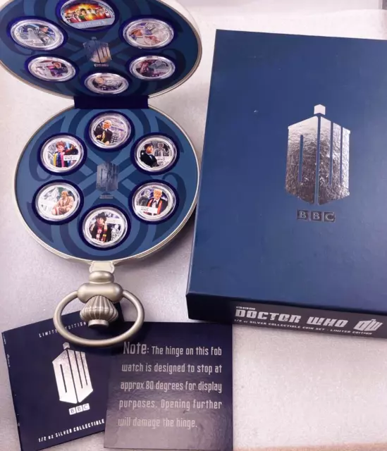 2013 NZ Mint Doctor Who 1/2oz 11x Fine Silver Anniversary Coin Set - EXC