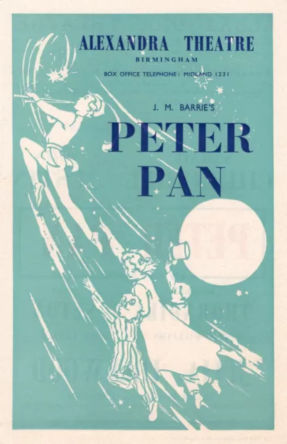 Sarah Churchill "PETER PAN" Julia Lockwood / J. M. Barrie 1959 Birmingham Flyer
