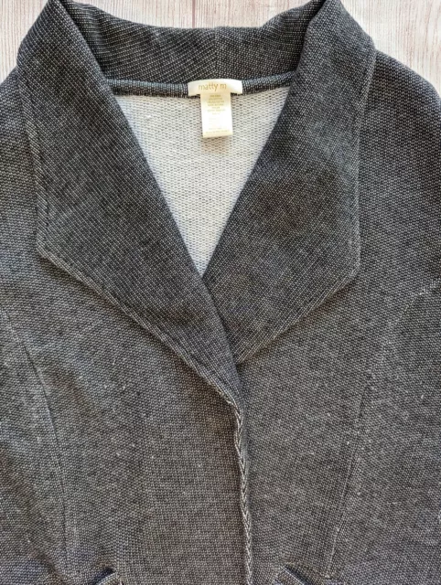 Matty M Womens Knit Roll Cuff Drape Cardigan Blazer Soft Stretch Grey XL