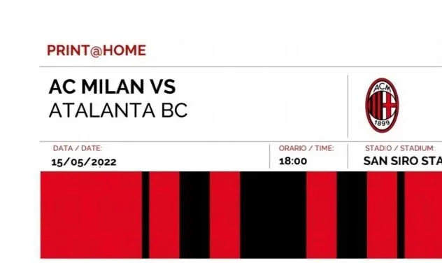 Biglietto Milan-Atalanta 15/05/22: Primo Arancio (Laterale)