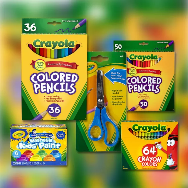 Crayola Various - Crayons, Colored Pencils, Blunt Scissors, Washable Kids Paint