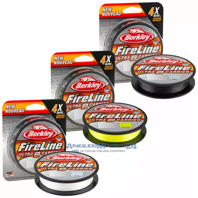 (0,09€/m) 300m BERKLEY FireLine Ultra 8 Originalspule Smoke,Crystal,Flame Green