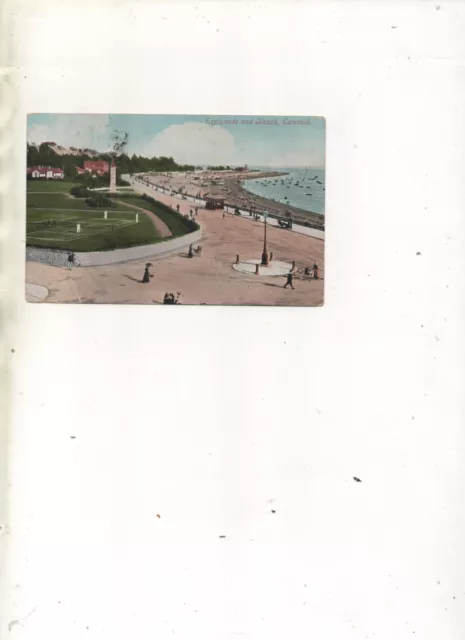 Exmouth.  Esplanade & Beachposted 1907 to Chardstock. Valentines