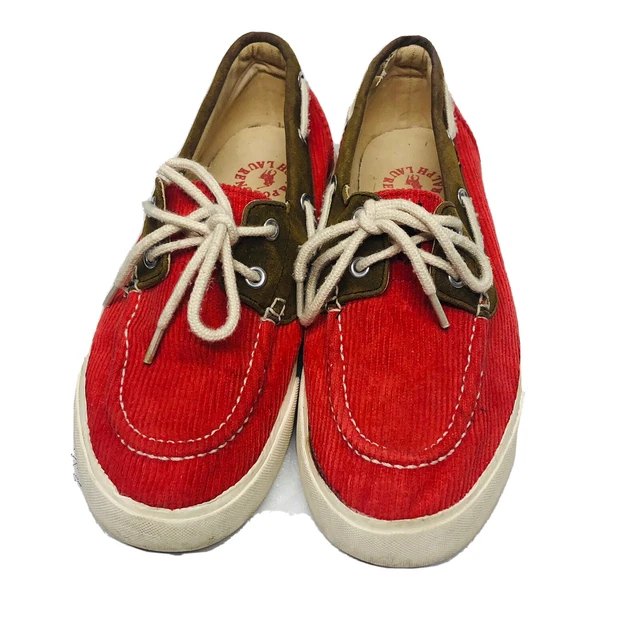 Polo Ralph Lauren Women's "Lilia" Red Corduroy Boat Shoe Size 7B