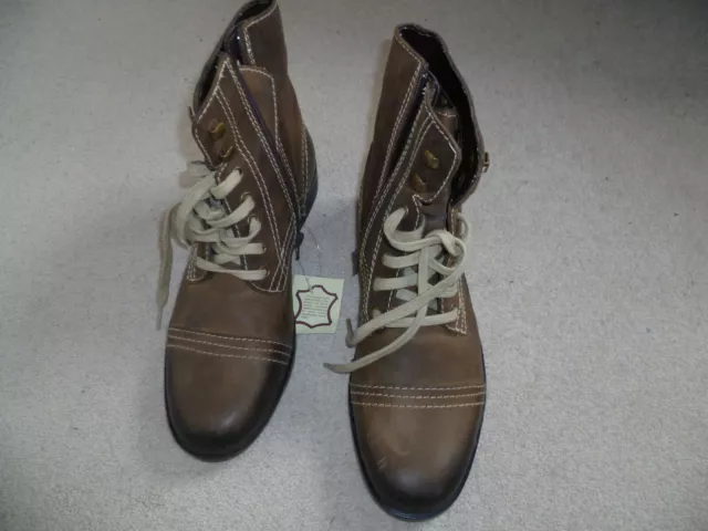 MENS SIZE 7 Brown Jacamo Leather Boots - Lace / Zip £27.50 - PicClick UK