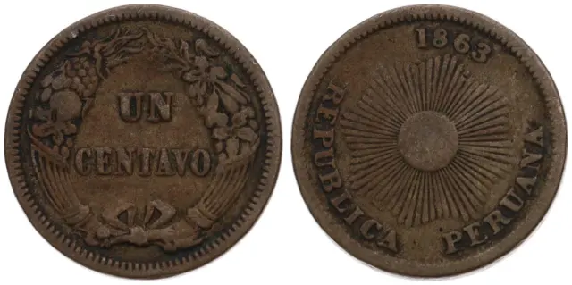 Republica Peruana - Peru - 1 Un Centavo 1863-1965 - verschiedene Jahrgänge
