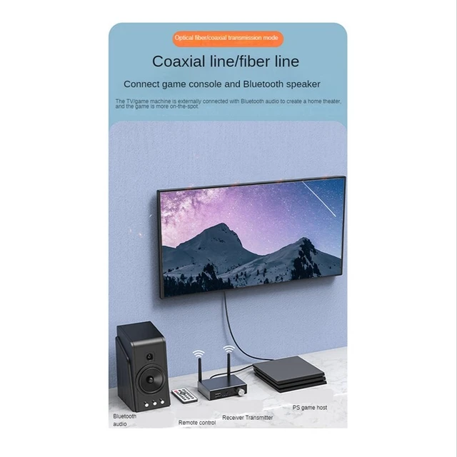 2X (BLUETOOTH COAXIAL Fiber Optic Transceiver Audio Receiver HIF3598