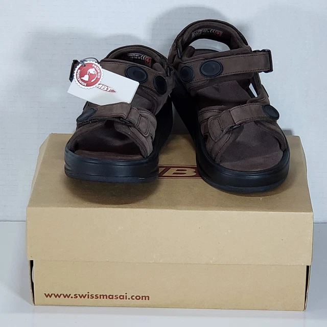 MBT Kisumu 3S Chocolate Womens Walking Sandals Rocker Sole Sz US 8 Korea NIB