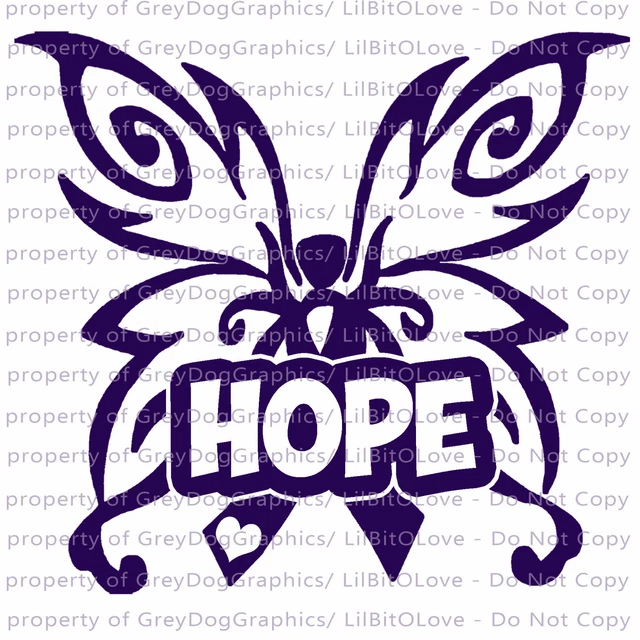 Hope Butterfly Vinyl Decal Awareness Ribbon Sticker Cancer Car Auto Vehicle