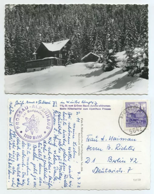 74114 - Prossau-Alpenhaus near Badgastein - real photo - postcard, run 7.3.1972