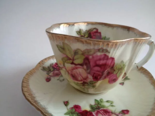 Lovely Vintage Norcrest Fine China Cup and Saucer Golden Rose