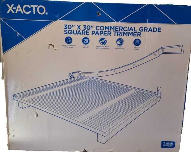 X-ACTO 26630 SQUARE Commercial Grade Wood Base Guillotine Trimmer 30x30 NEW  BOX $431.00 - PicClick