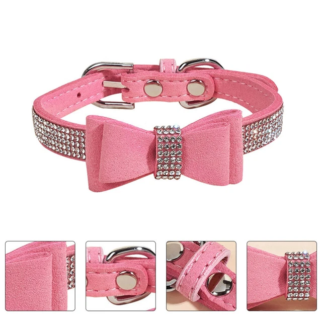 Cat Bowtie Collars Pet Diamond Collar Rhinestone Choker Rhinestones