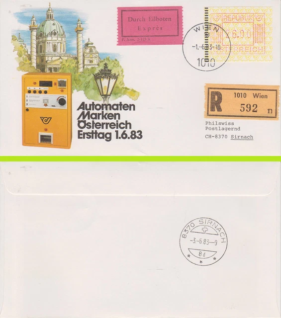 FDC Ersttagsbrief Österreich Automatenmarken
