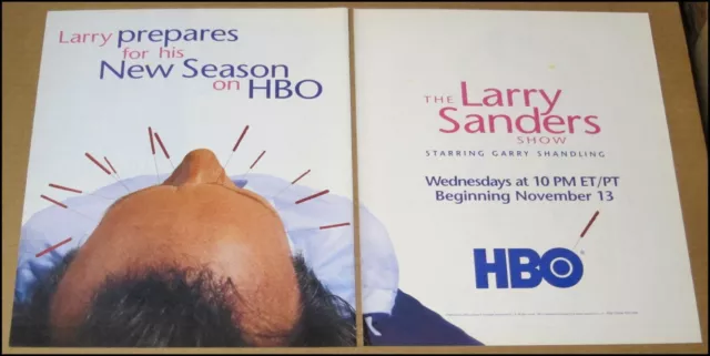 1996 The Larry Sanders Show HBO 2-Page Print Ad Advertisement Garry Shandling