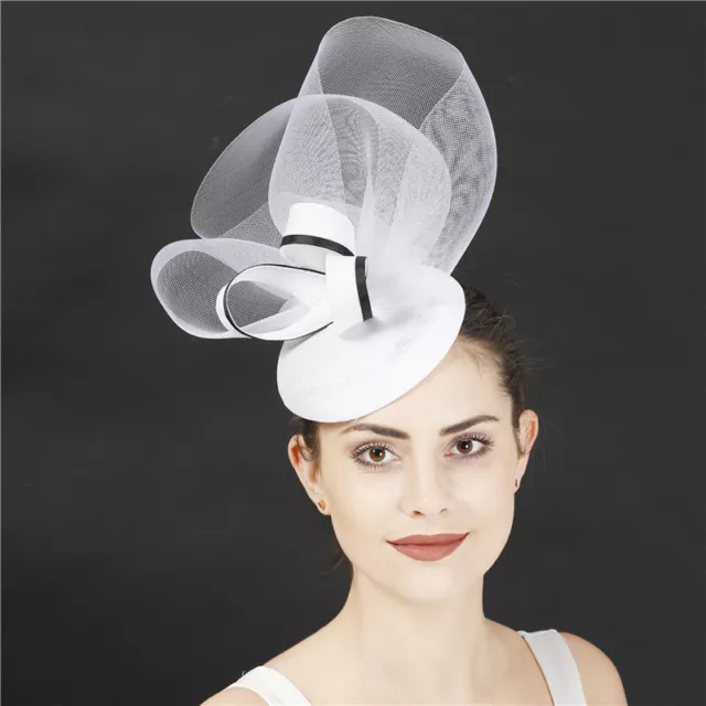 Scarf Pillbox Hat Tea Derby Fedora Wedding Dress Church Bridal Hat Women's New