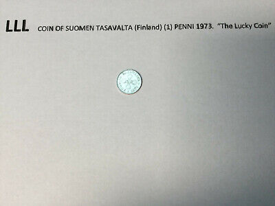 Finnish Coin of SUOMEN TASAVALTA (Finland) (1) 1 PENNI 1973  The Lucky Coin