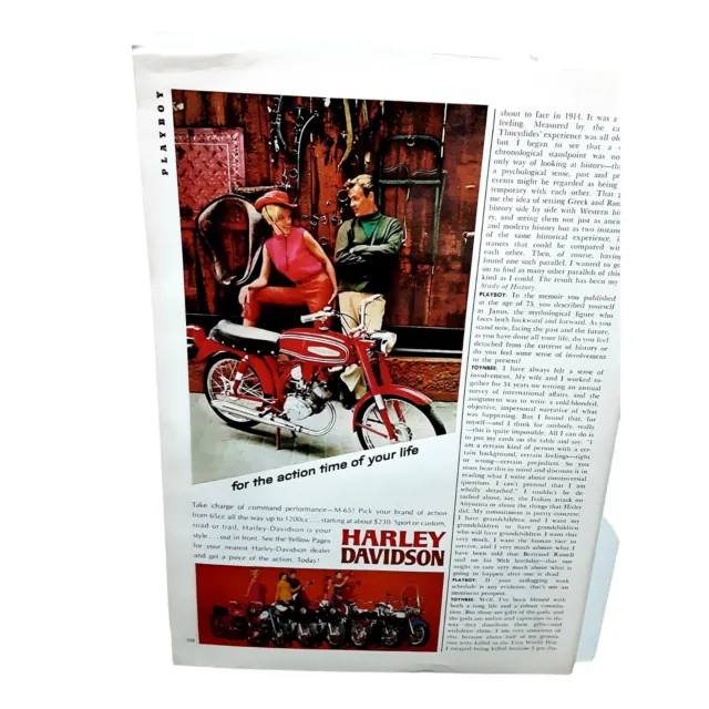 1967 Harley Davidson M-65 Motorcycle Vintage Print Ad 60s Original