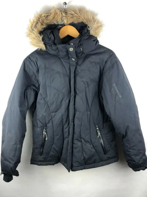 COLUMBIA Jacket Womens Large TITANIUM PARKA Hooded ARTIC Zipper Cold