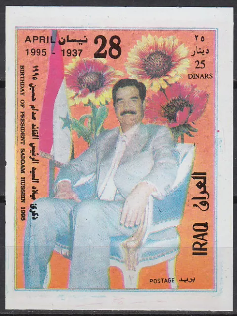 Irak Iraq 1995 ** Bl.69 Geburtstag Birthday Saddam Hussein Blumen Flowers