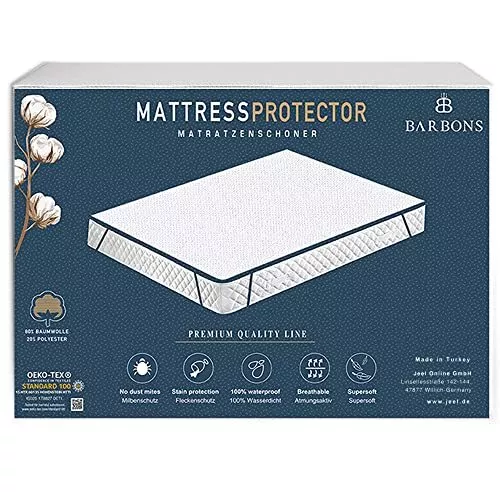 BARBONS Protege Matelas 140x190 cm - imperméable, Anti-Punaise de lit, alèse Mat