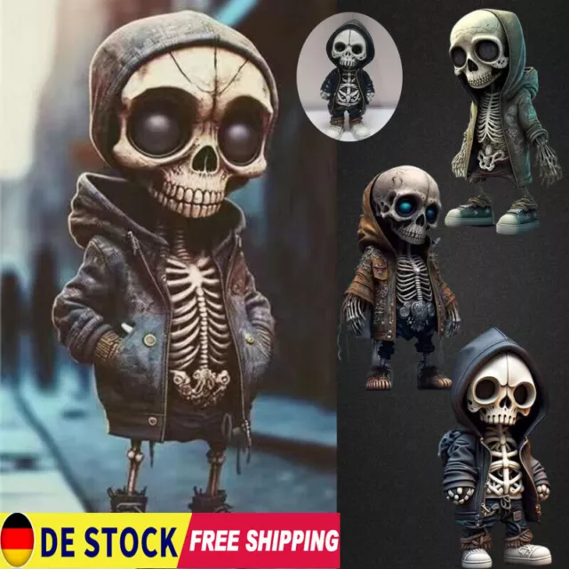 Coole Skelett-Figuren Halloween-Skelett-Puppe, Kunstharz, Mini-Schädel-Ornaments