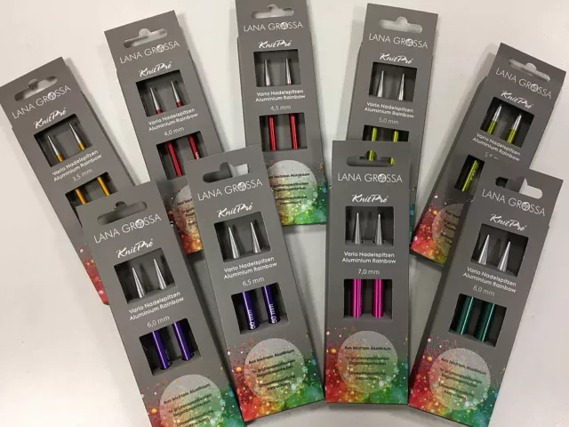Lana Grossa KnitPro Rainbow austauschbare Nadelspitzen verschiedene Größen