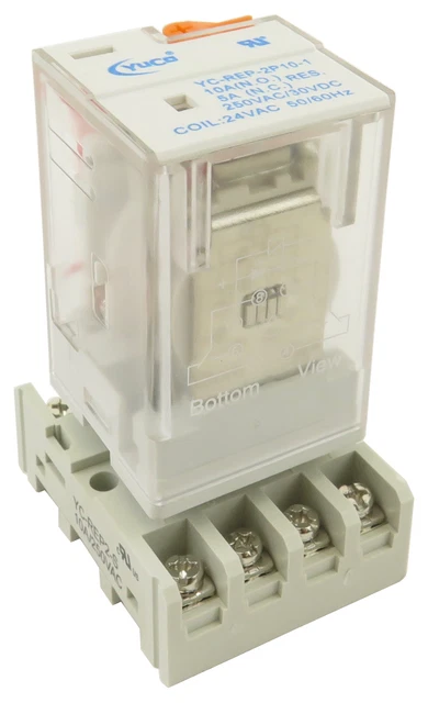 ( 10)UL Listed Ice Cube General Purpose Relay 24V AC Coil 10A 2PDT YC-REP-2P10-1