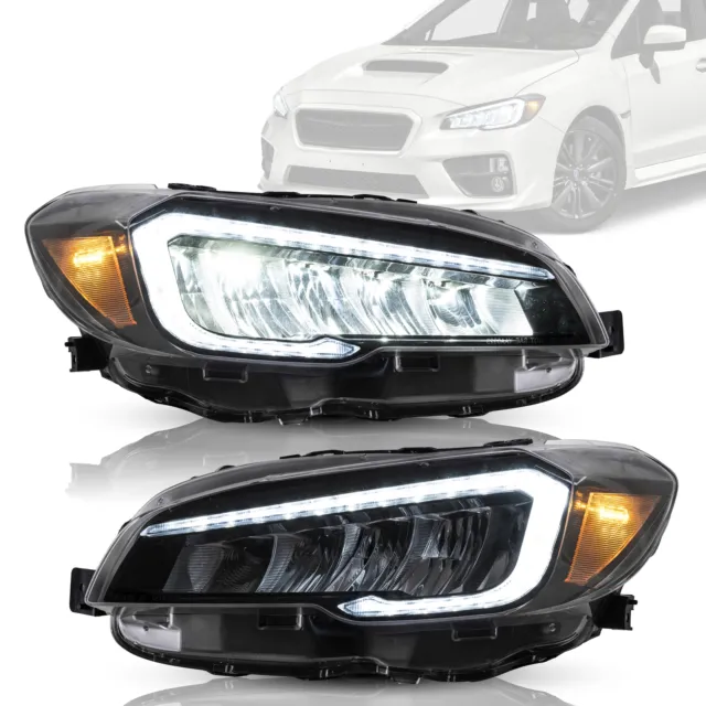VLAND LED Headlights Reflector For 2015-2021 Subaru WRX Sequential Indicator L+R