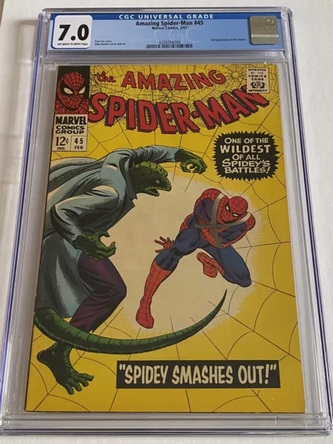 Amazing Spider-Man 45 CGC 7.0 3rd Lizard! Early Mary Jane appearance