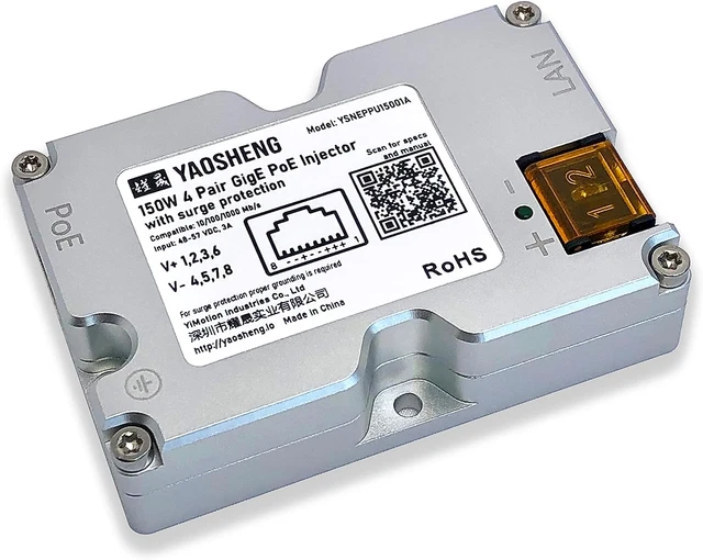 150W Gige Passive Poe Injector with Surge Protection, Developed for Dishy V2