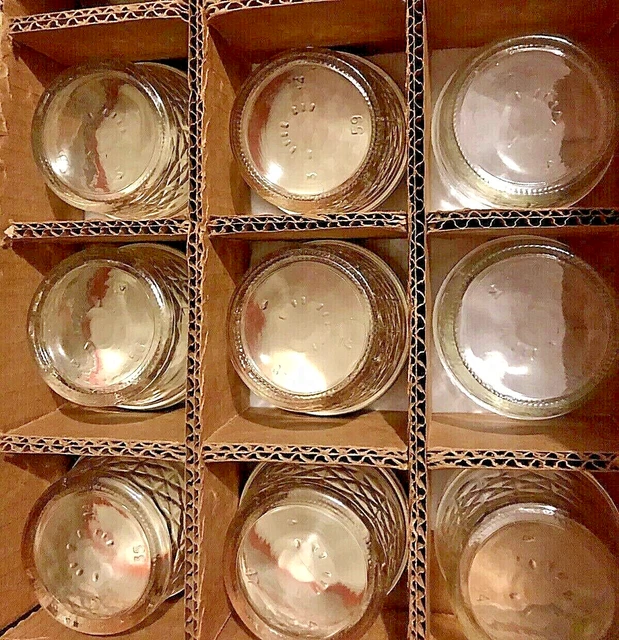 Ball Mason Jelly Jars Regular Mouth Quilted 4 Oz Crystal Canning 12 Pack USA