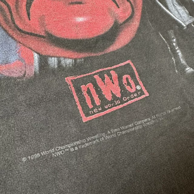 WCW 1998 Vintage Sting NWO Red Face Tee Wrestling T-Shirt Sz XL 2