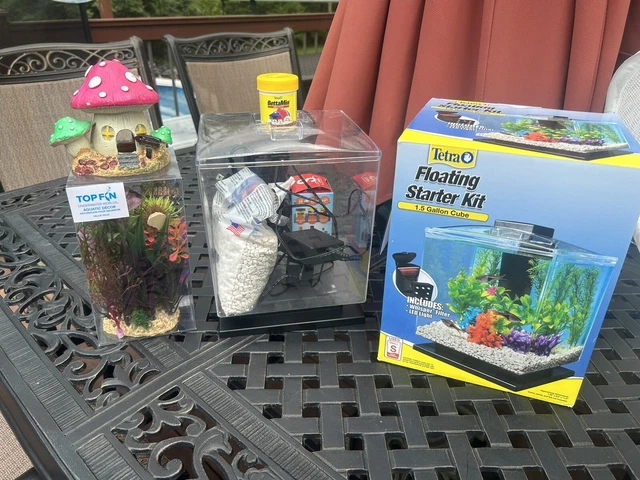 Tetra Floating Starter Kit 1.5 Gallon + Many extra Accessories for tank