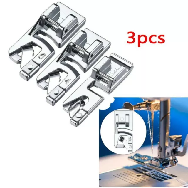 6/8PCS SEWING ROLLED Hemmer Foot 3 to 8mm Spiral Presser Foot Stainless  elmpU $19.16 - PicClick AU