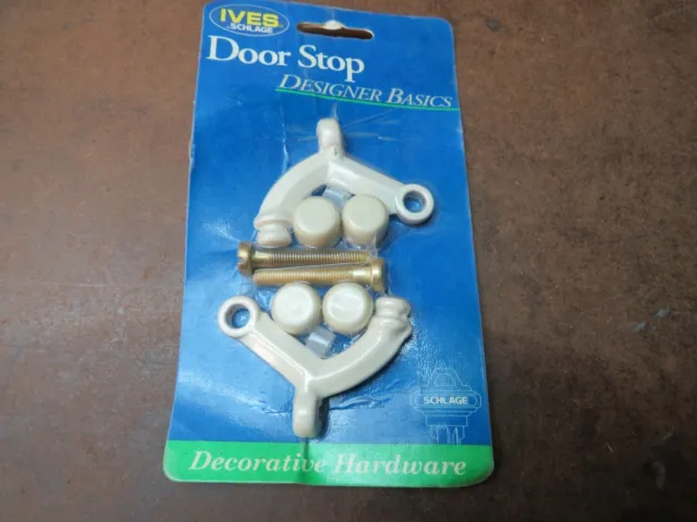 Ives Solid White Hinge pin 2 pack Door Stop Floor Decorative Conn USA New