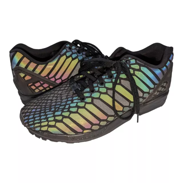 Adidas ZX Flux Xeno Reflective Iridescent Torsion Shoes Sneakers Womens Size 9.5