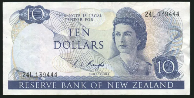 New Zealand - $10 - Knight - 24L 139444 - Fine