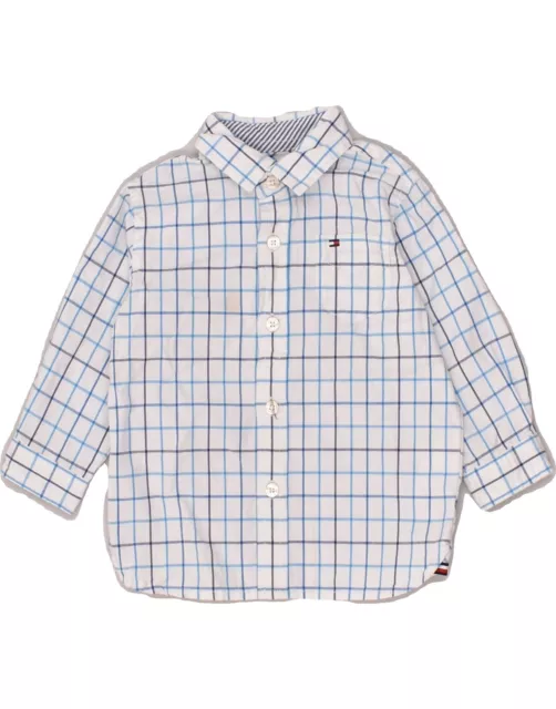 TOMMY HILFIGER Baby Boys Shirt 9-12 Months Blue Check Cotton BB05