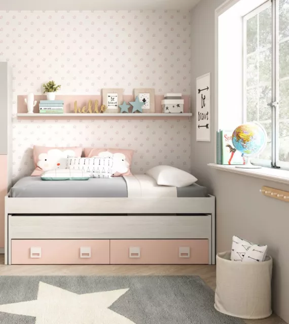 VitaliSpa cama infantil de diseño cama para bebés cama juvenil cajones  somier