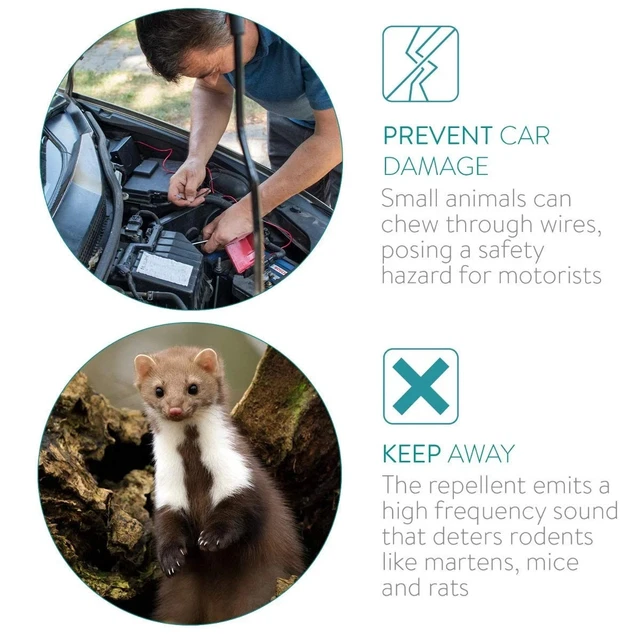 NAVARIS RODENT REPELLENT for Cars Ultrasonic Repeller to Keep Pine ...