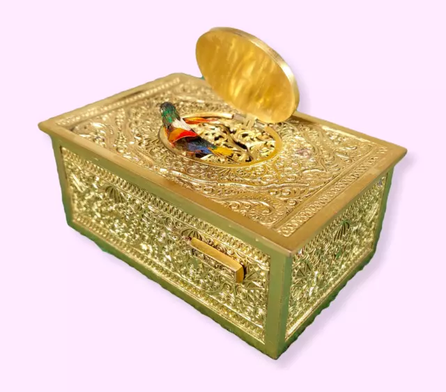 Vintage KARL GRIESBAUM Singing Bird Box Automaton Music Box (Video Inc.)