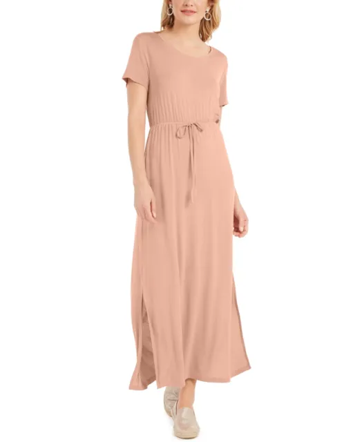 MSRP $60 Style & Co Tie-Waist Maxi Dress Pink Size Large NWOT