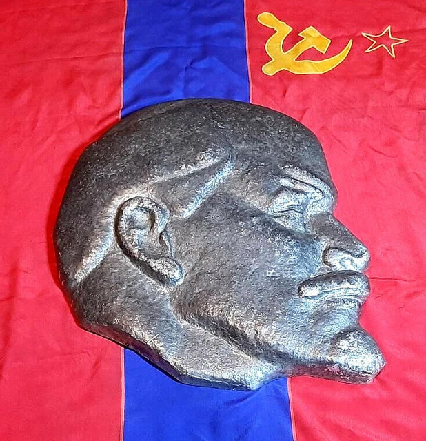 Bassorilievo in alluminio grande russo sovietico originale del leader...
